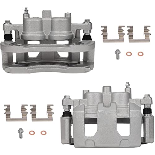 SCITOO 18B4988 18B4989 Front Left & Right Disc Brake Calipers With Bracket - size: Front[18B4988 & 18B4989 ]Silver
