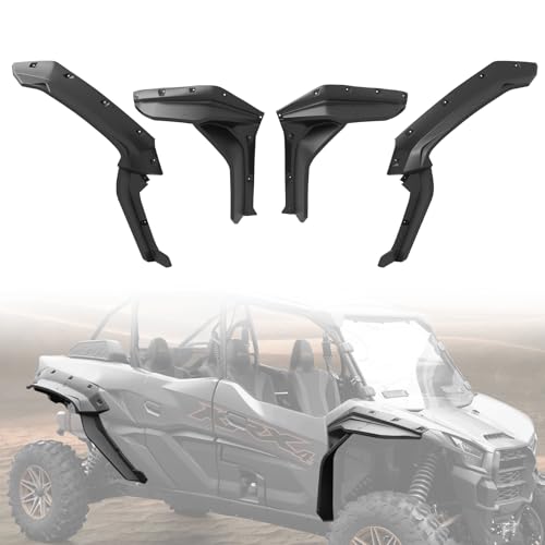 A & UTV PRO Wider Fender Flares Kit for Kawasaki Teryx KRX 4 1000 2023 2024 2025 2026, Heavy Duty Fenders Front & Rear Extended XXL Mud Flaps Mud Guards Extensions Splash Proof KRX4 1000 Accessories - size: for Kawasaki Teryx KRX 4 2023-2026