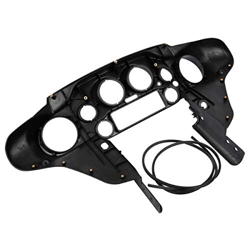 TCMT Batwing Inner Outer Fairing w/ 8'' Clear Windshield Fit For Harley Touring Street Glide FLHX Electra Glide Ultra Classic FLHT FLHTC FLHTCU 1996-2013 - color: Black Fairing Set#4