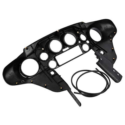 TCMT Batwing Inner Outer Fairing w/ 8'' Clear Windshield Fit For Harley Touring Street Glide FLHX Electra Glide Ultra Classic FLHT FLHTC FLHTCU 1996-2013 - color: Black Fairing Set#4