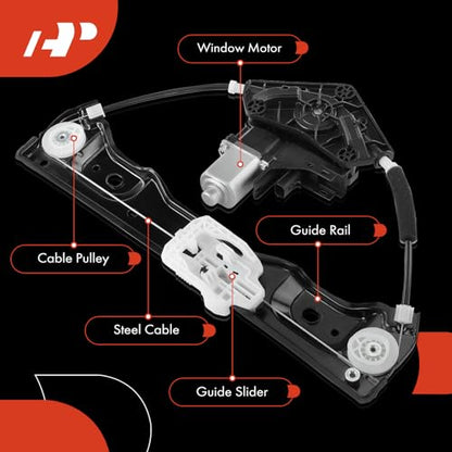 A-Premium Rear Passenger Side Power Window Regulator with Motor (2-Pin) - style: Rear Passenger Side (RH)