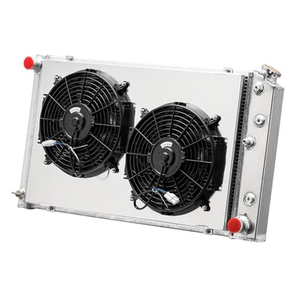 3 Row Core Radiator Shroud fan for 1973-1990 Chevy Caprice C10 C20 C30 K10 K20 K30 Suburban El Camino Malibu GMC Buick Oldsmobile Cadillac Plymouth Aluminum Radiators #CC161