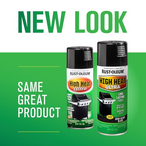 Rust-Oleum High Heat Ultra Semi-Gloss Black Spray Paint - color: Black, size: 12 Ounce (Pack of 1)