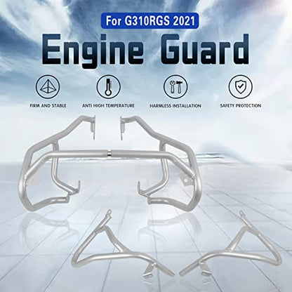 Highway Crash Bar Frame Falling Protector Bars Replacement for BMW G310GS G310 GS 2022-2026 Motorcycle Steel Engine Guard Bumper(Upper and Lower) - size: upper and lower