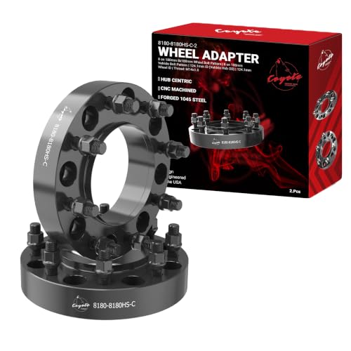 Wheel Accessories Parts 2 Pcs Steel Hub Centric Wheel Spacers 8 on 180mm 1.5 Inch Thick 124.1mm Hub M14x1.5 Thread Stud Fits Chevy Silverado GMC Sierra 2500 3500 Single Rear Wheel (SRW) - size: With Lip, style: 1.50" Steel (2 Pack)