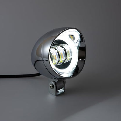 Chrome Bullet LED Motorcycle Fog Lights & Auxiliary Headlight - Dual Color DC12V for ATV, Cruisers, Scooters (style two) - style: style two