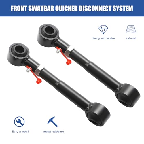 Lifts Front Sway Bar Links Quicker Disconnect System 2.5"-6" Compatible with 2007-2018 Jeep Wrangler JK JKU 2/4 doors Adjustable Front Sway Bar Quick Disconnect End Links