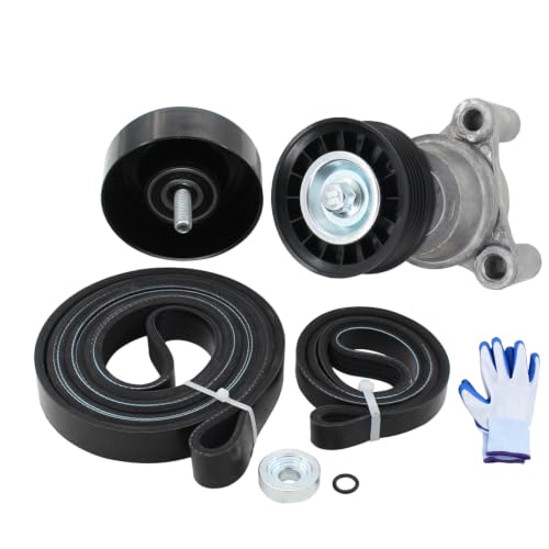 Accessory Drive Belt Tensioner Assembly w/Serpentine Belt and Idler Pulley