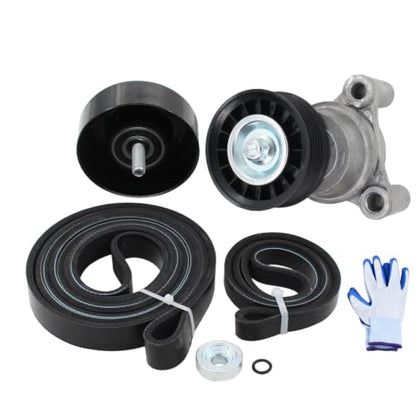 Accessory Drive Belt Tensioner Assembly w/Serpentine Belt and Idler Pulley