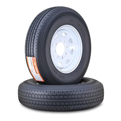 Free Country Trailer Tire Wheel ST235/80R16 10PR 124N 8X6.5 White Spoke Pk2 - size: ST235/80R16 /10PR /8x6.5