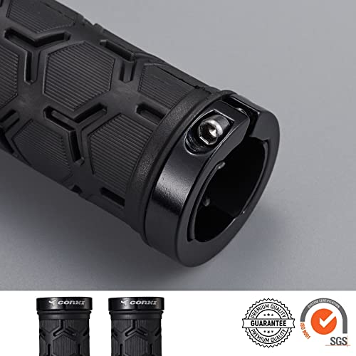 corki Mountain Bike Grips Lock On,Anti-Slip Shock Absorbing Bike Handlebar Grips