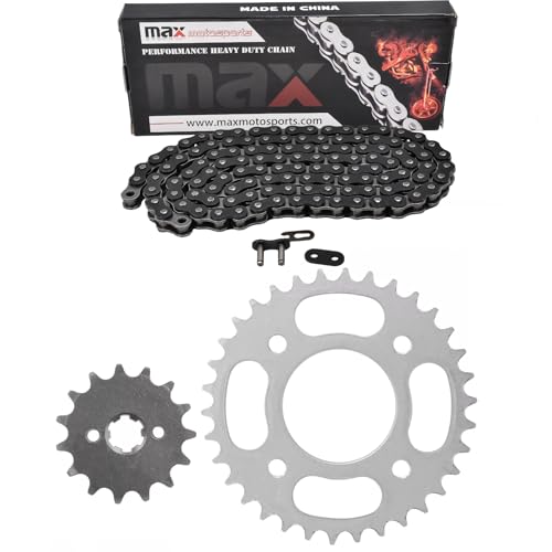 Max Motosports Black Chain Sprocket Kit Fits Honda Grom 125 MSX125 - color: Black