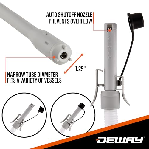 Deway Fuel Transfer Pump, Auto-Stop & Beep Nozzle, 3.8 GPM, 51in Hose - style: Auto-Stop w/ Beep