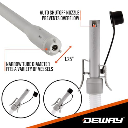 Deway Fuel Transfer Pump, Auto-Stop & Beep Nozzle, 3.8 GPM, 51in Hose - style: Auto-Stop w/ Beep