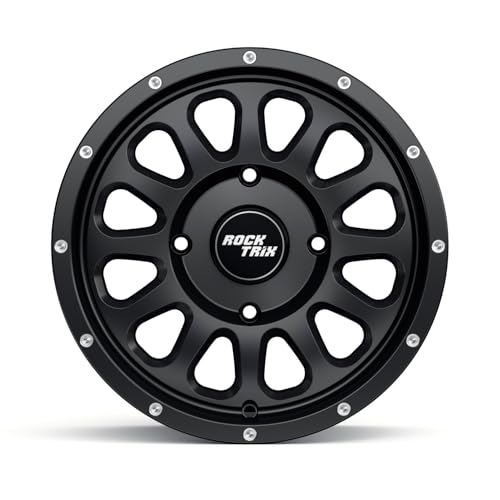 RockTrix RT111 14x7 ATV UTV Wheel 4x110 5+2 Offset, Matte Black, 1pc Single - size: 14x7 (5+2) 1pc