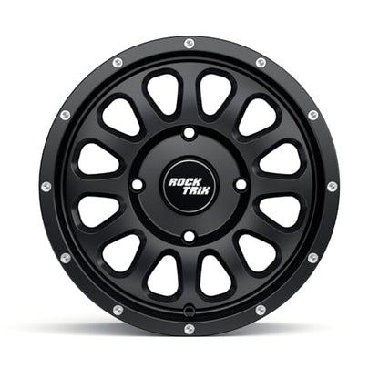 RockTrix RT111 14x7 ATV UTV Wheel 4x110 5+2 Offset, Matte Black, 1pc Single - size: 14x7 (5+2) 1pc