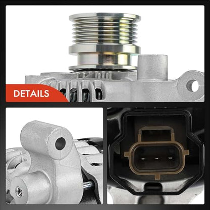 A-Premium Alternator, 12V 200A 6-Groove Clutch Pulley Counterclockwise