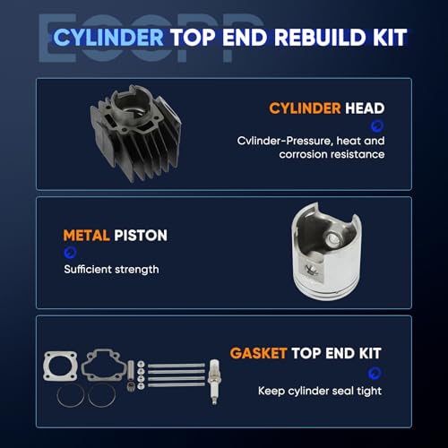 ECCPP 60cc Cylinder Piston Top End Rebuild Kit 1981-2009 for Yamaha PW50 - size: 60CC-93310-210M0-00