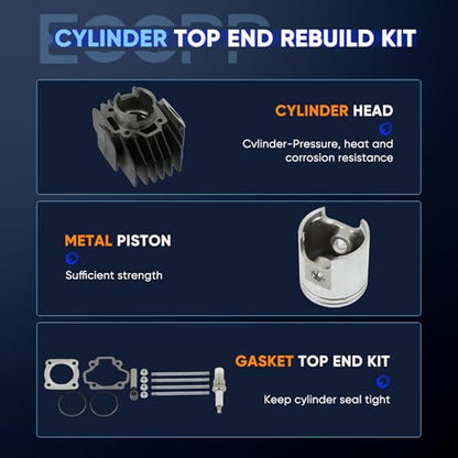 ECCPP 60cc Cylinder Piston Top End Rebuild Kit 1981-2009 for Yamaha PW50 - size: 60CC-93310-210M0-00