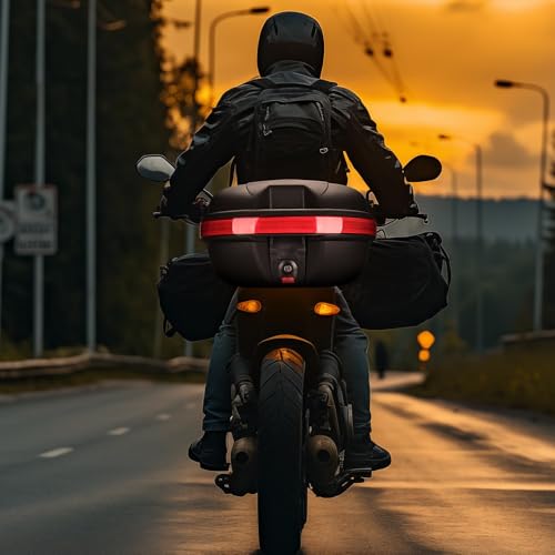 AHR 30L Motorcycle Top Case Trunk Black Tail Box Scooter Tour Motorcycle - size: 30L