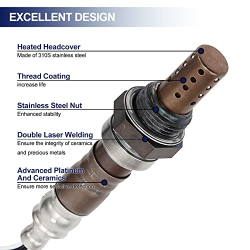 O2 Oxygen Sensor Upstream and Downstream for Chevy Avalanche Silverado 1500 Silverado Tahoe Suburban, for GMC Sierra Yukon XL, for Cadillac Escalade ESV EXT, Replace 213-4229 213-3866 4Pcs