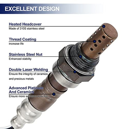 O2 Oxygen Sensor Upstream and Downstream for Chevy Avalanche Silverado 1500 Silverado Tahoe Suburban, for GMC Sierra Yukon XL, for Cadillac Escalade ESV EXT, Replace 213-4229 213-3866 4Pcs