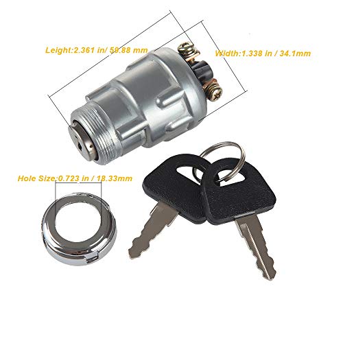 Ignition Starter Switch with 3 Position 3 Connection Terminal 2 Keys Replacement for Car, Moto, Tractor, Forklift, Truck, Scooter, Trailer, Agricultural,Modified Car Pit Quad Go Kart UTV Moped Buggy - color: JK423 (3 Terminal )
