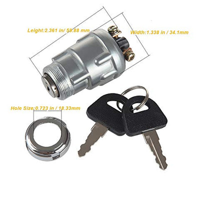 Ignition Starter Switch with 3 Position 3 Connection Terminal 2 Keys Replacement for Car, Moto, Tractor, Forklift, Truck, Scooter, Trailer, Agricultural,Modified Car Pit Quad Go Kart UTV Moped Buggy - color: JK423 (3 Terminal )