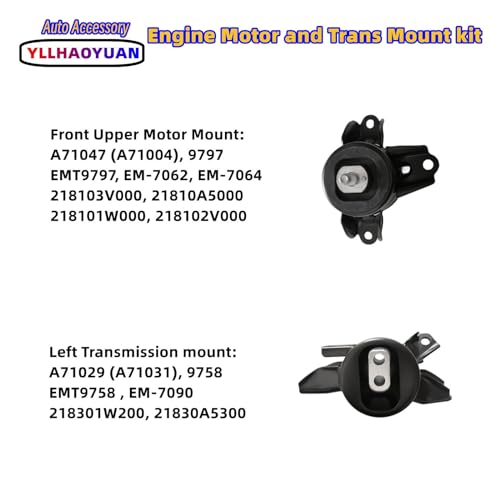 Yllhaoyuan Complete Engine Motor Transmission Mount Set - size: 2012-2014 Hyundai Accent 1.6L