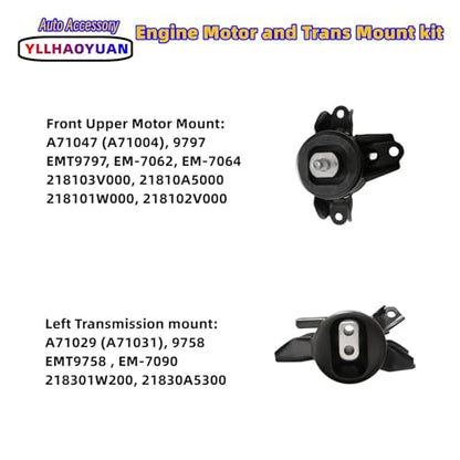 Yllhaoyuan Complete Engine Motor Transmission Mount Set - size: 2012-2014 Hyundai Accent 1.6L