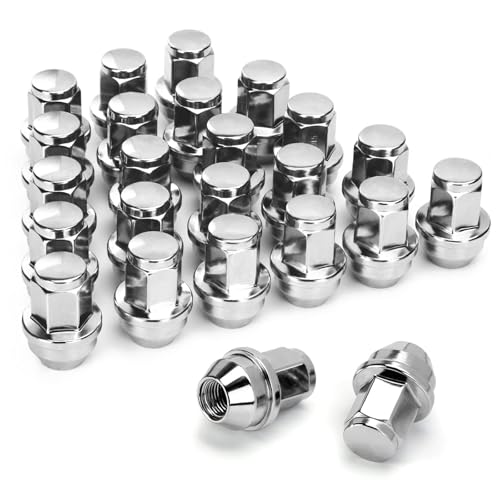 dynofit 24pcs 14x1.5 OEM/Stock Lug Nuts for 2015-2026 Expedition/F-150, M14-1.5 One-Piece Design Factory Chrome Wheel Lugnuts for Lincoln 2015-2026 Navigator, 21mm Hex Anti-Rusting Updated - color: Chrome, size: M14x1.5,1.75",Ford