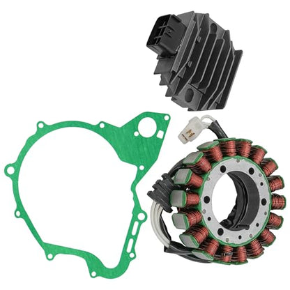 Caltric Stator and Regulator Rectifier with Gasket Compatible With Yamaha V-Star 650 Classic Xvs650 1998-2000