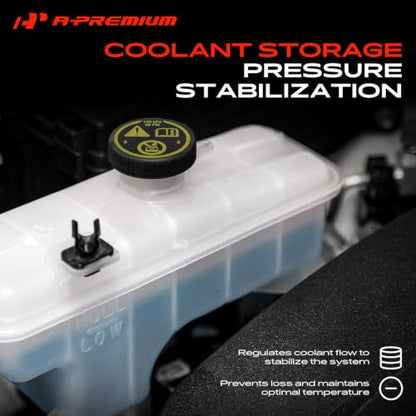 A-Premium Engine Radiator Coolant Expansion Reservoir Overflow Tank [W/Cap]