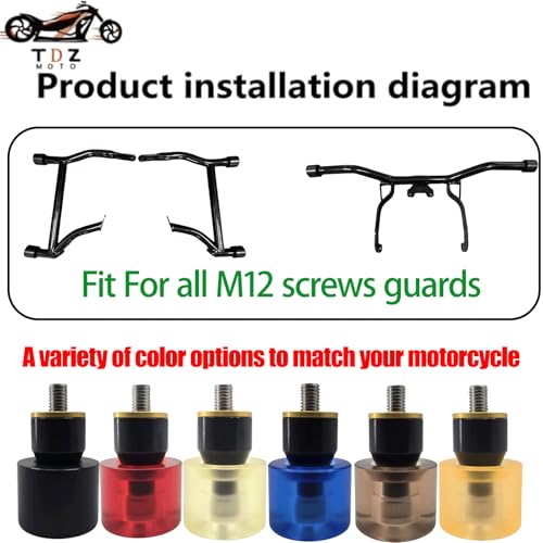 TDZ Motorcycle Decorative Wheel Install on 1-1/4" Engine Saddlebag Guard for Harley & Any Other Brand 1.25” Crash bar, Orange Wheel - color: G-Orange Wheel