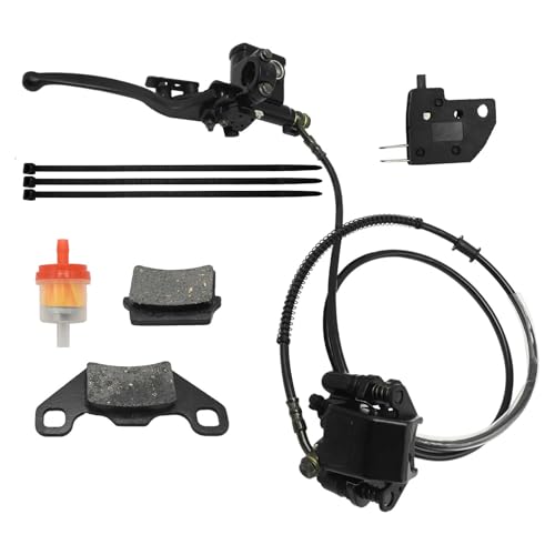 Left Hydraulic Brake Master Cylinder Caliper Assembly, ATV Mini Bike Brake Assembly Kit, Replacement for Kazuma 125cc ATV Replacement for ARMY 125cc 4t ATV