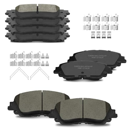 Front and Rear Ceramic Brake Pads for Toyota Camry 2018-2024, Corolla Cross 2022-2023, Rav4 2019-2023, Avalon C-Hr 2019-2022, Venza 2021-2023, Lexus Es250 Es300h Es350 Ux200 Ux250h