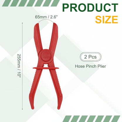 HARFINGTON 2pcs 10" Hose Pinch Pliers Plastic Hose Multi-Functional Red - size: 10 Inch