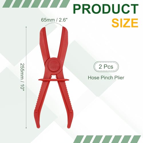HARFINGTON 2pcs 10" Hose Pinch Pliers Plastic Hose Multi-Functional Red - size: 10 Inch
