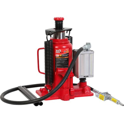 BIG RED 20 Ton Hydraulic Aluminum Alloy Pump/Pneumatic Quick Lift Welded Car Bottle Jack, Longer Lifespan, Ideal for Car, Pickup, Truck, SUV, Industrial Engineering - color: Red, style: 20 Ton(40,000 LBs)