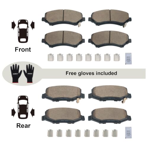 HUSCH Front & Rear Ceramic Brake Pads Fit For Dodge Nitro, For Jeep - size: D1273+D1274