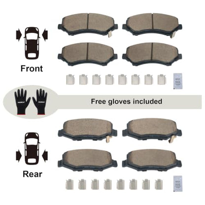 HUSCH Front & Rear Ceramic Brake Pads Fit For Dodge Nitro, For Jeep - size: D1273+D1274