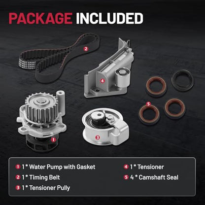 BDFHYK TBK590 Engine Timing Belt Kit with Water Pump - size: TBK590