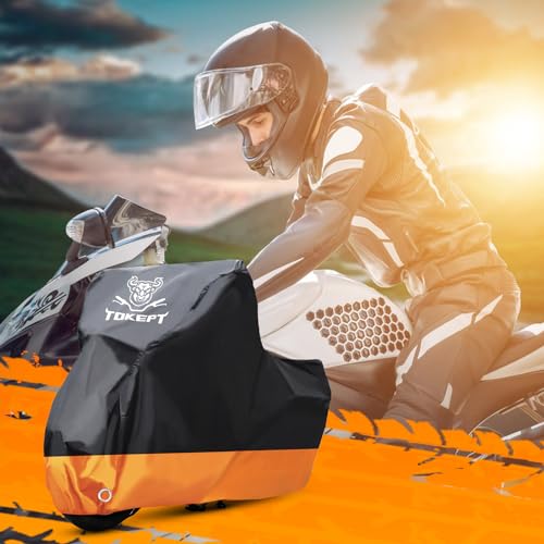 Motorcycle Cover Waterproof Outdoor Storage Fits Up to 91" - size: L-91"