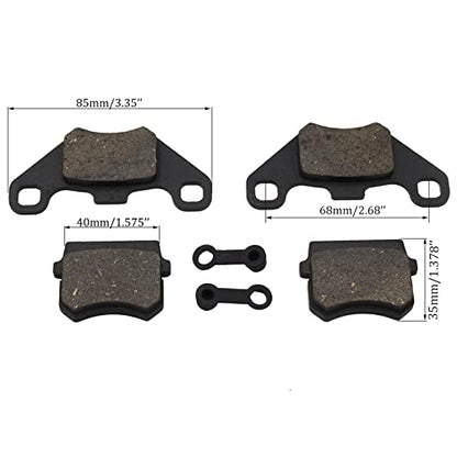 Rear Front Brake Pads 50cc 70cc 90cc 110cc 125cc 150cc 200cc 250cc ATV Quad Go Kart Pack of 2 (BLACK) - size: BLACK