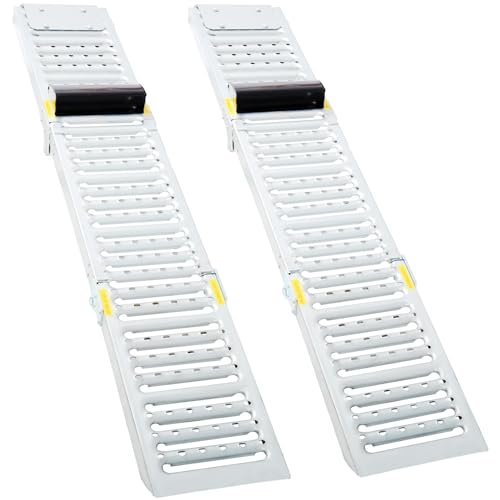 2 Sets Foldable Ferruginous Car Ramp - Portable Lightweight Ramps for Vehicles