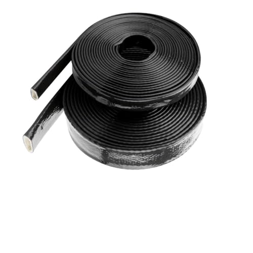 Fuel Line Heat Shield Insulation Heat Sleeve Wire Heat Shield Fuel Line Heat Shield Sleeve Fire Sleeve Silicone Coated Fiberglass Heat Protection for Automotive Hose Lines & Electrical Wiring 1/2" ID - color: Black, size: 1/2" ID x 5FT
