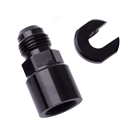 SYKRSS Aluminum 6AN Male Flare to 5/16 SAE Quick Disconnect Female EFI Fitting Adapters Black