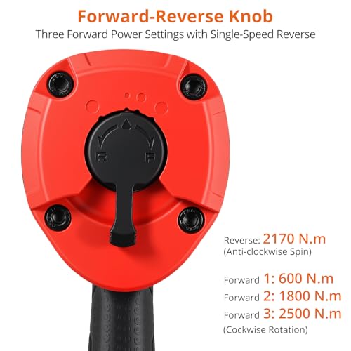 Proster 3/4" Air Impact Wrench 2000Ft-Lbs Torque 7000RPM w/ 32/33mm Sockets - size: 3/4 Inch