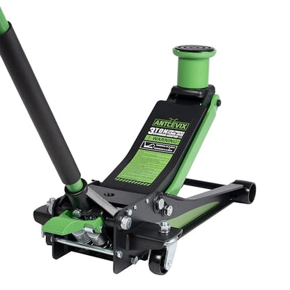 Heavy Duty 3-Ton (6600 lbs) Low Profile Steel Racing & Off-Road Hydraulic Car Floor Jack with Dual Piston Quick Lift Pump, Foot Pedal, Extension Adapter for Cars, SUVs & Trucks Repair - size: 3 Ton with Extension
