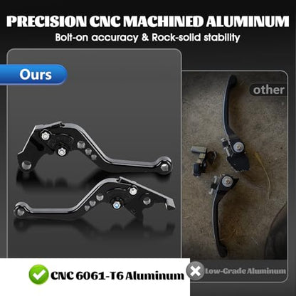 Brake Clutch Levers CNC for GROM 125 14-26 CB300R Monkey 125 18-25 CBR500R CBR500F CBR500X 13-21 CBR300R/F/FA 14-21 CB400F/R 13-15 CBR250R 11-15 Motorcycle Adjustable Lever Black